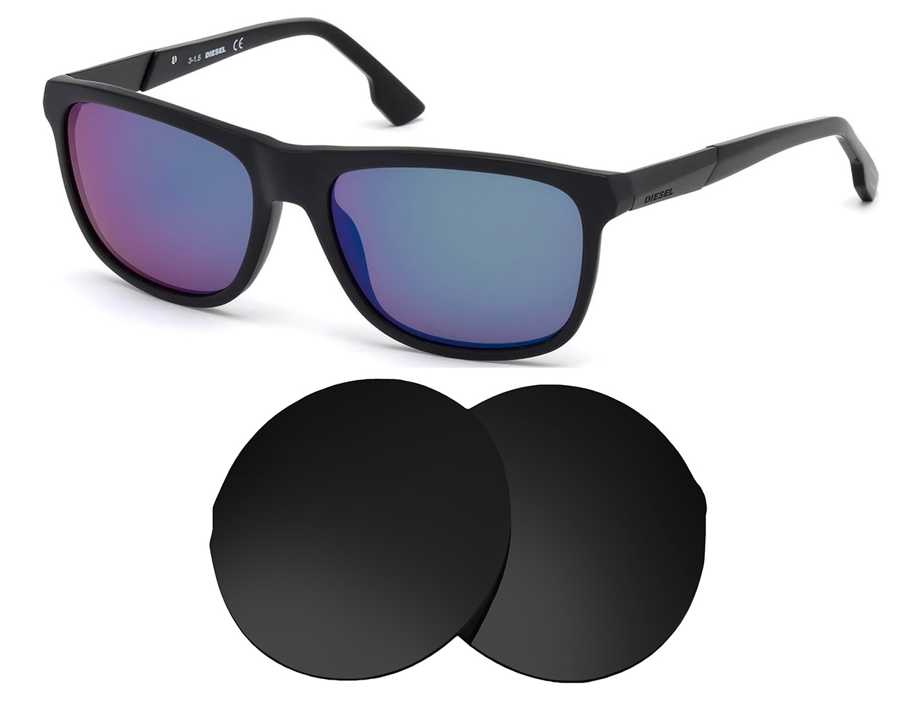 Replacement Lenses for Diesel DL 0187 Polarized & UV Protection